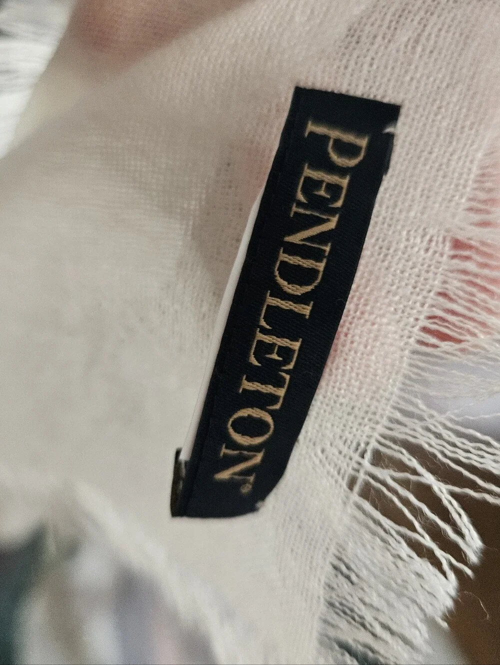 Pendleton Oversized Featherweight Wool Scarf in Cream Wyeth Trail